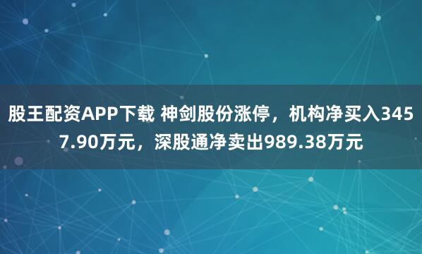 股王配资APP下载 神剑股份涨停，机构净买入3457.90万元，深股通净卖出989.38万元